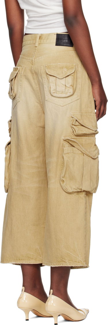 Cargo bukser R13 R13 Cropped Multi Pocket Cargo Pants Beige | R13WD246-D235A, 2