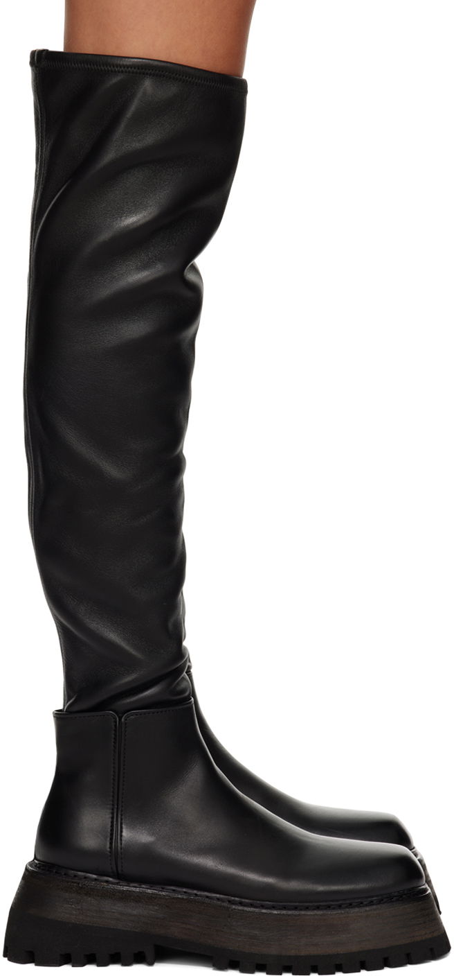 Sokker Marsèll Marsell Quadrarmato Knee-High Platform Boots Sort | MW6525_B56666S661, 0