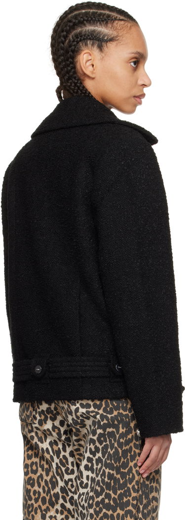 Jakke GANNI GANNI Textured Boucle Wool Jacket Sort | W0026, 2
