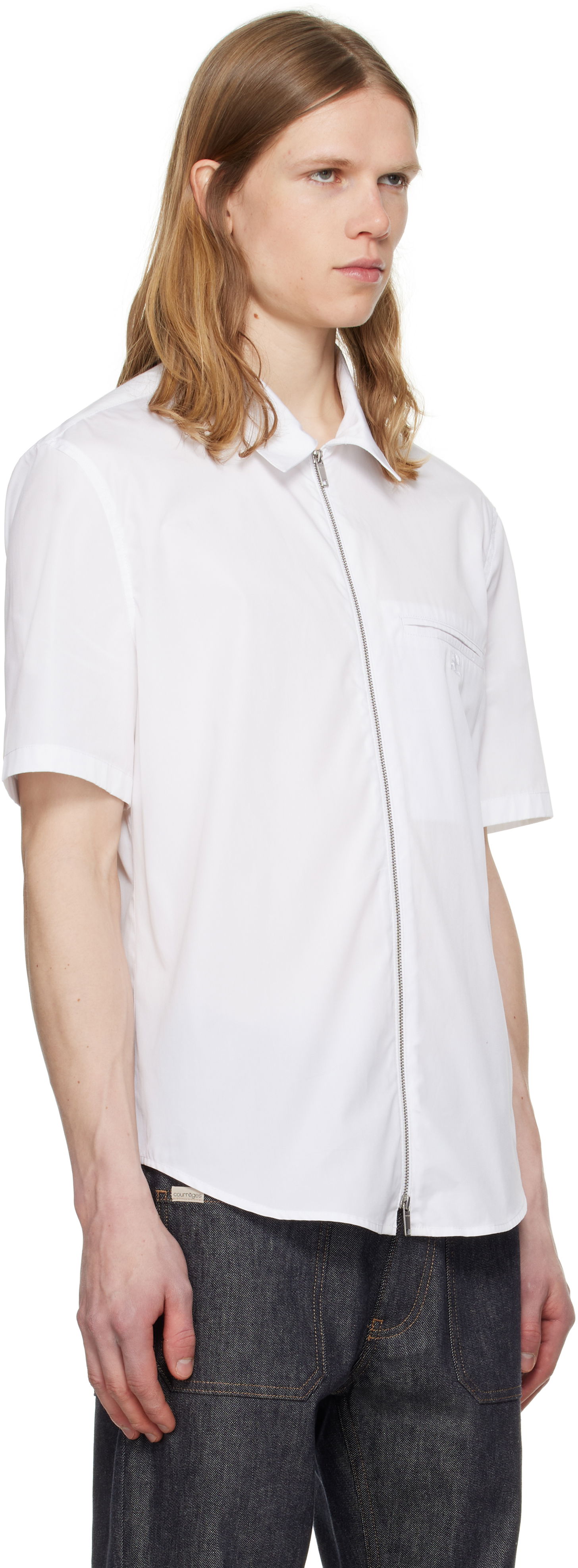 Skjorte Courrèges Courrèges Zipped Poplin Shirt Hvid | 125CCH054CO0080, 1