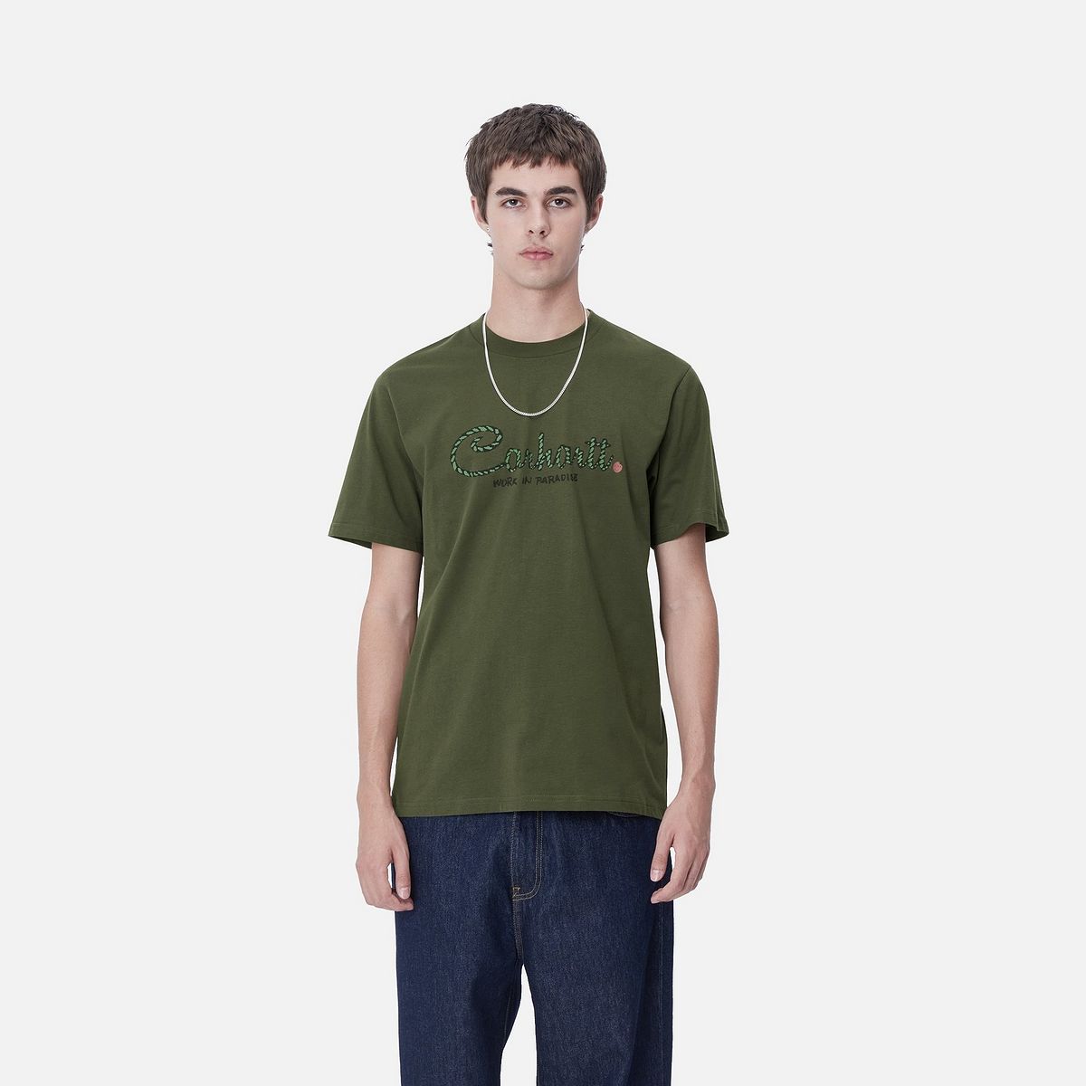 T-shirt Carhartt WIP Paradise Script Graphic T-Shirt Grøn | I033948_9, 0