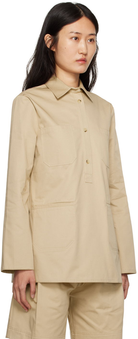 Skjorte TOTEME Long Sleeve Utility Top Beige | 233-5060-264, 1