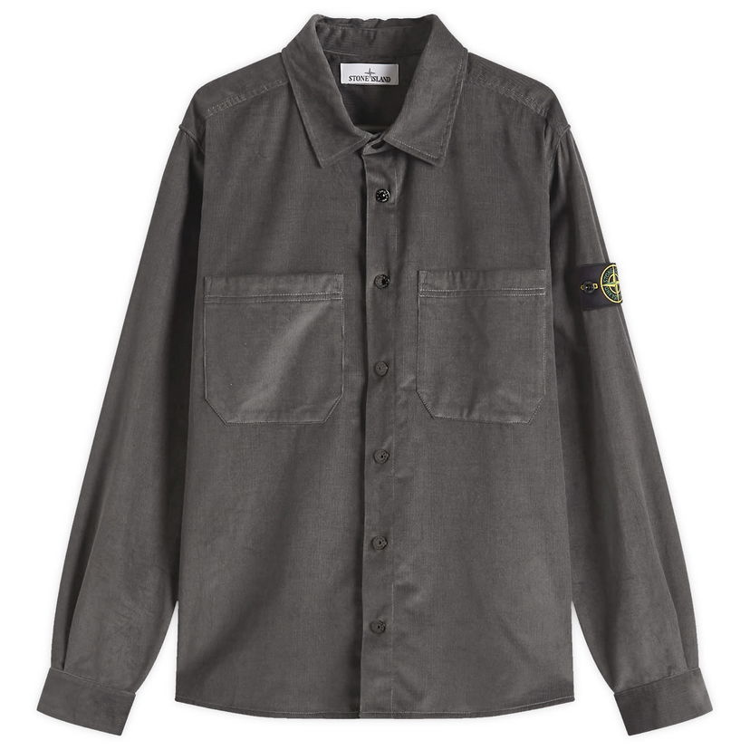 Skjorte Stone Island Micro-Corduroy Overshirt, Size Large Grå | K1S151200113-V0065