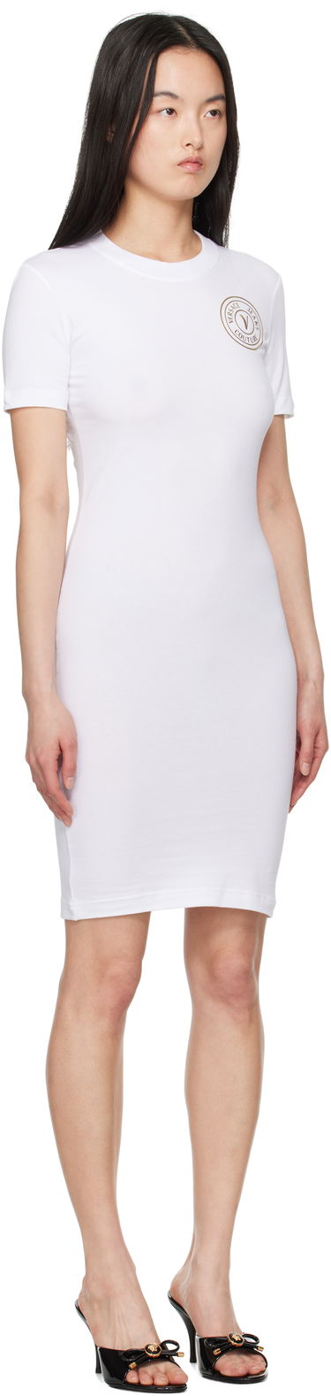 Kjole Versace Versace Jeans Couture V-Emblem Minidress Sort | E78HAOT00_ECJ03T, 4