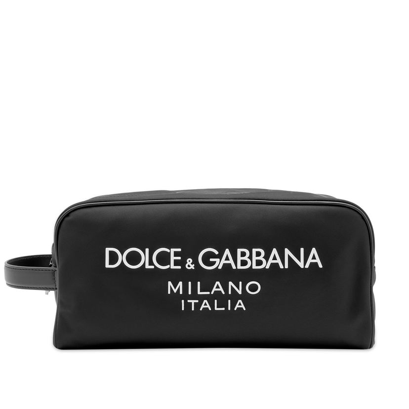 Rejsetaske Dolce & Gabbana Nylon Logo Wash Bag Black Sort | BT0989AG182-8B956
