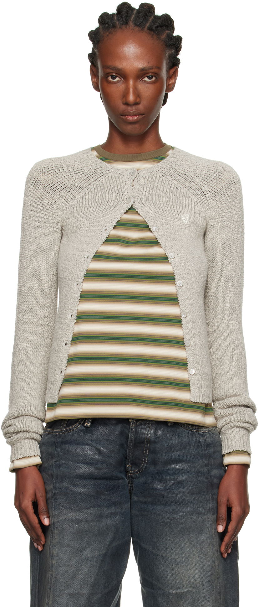 Sweater Acne Studios Acne Studios Button-Up Cardigan Grå | A60592-