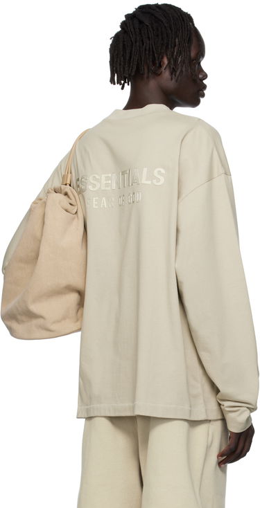 T-shirt Fear of God ESSENTIALS Classic Fit Long Sleeve T-Shirt Beige | 125SP254206F, 2