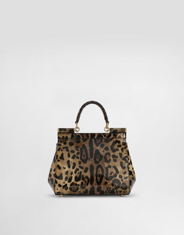 Håndtaske Dolce & Gabbana Dolce & Gabbana Leopard Print Patent Leather Top Handle Bag Flerfarvet | BB6003BM568HA93M, 2