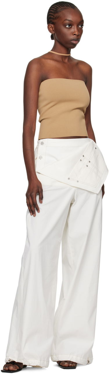 Tanktop Dion Lee Dion Lee Reverse Halter Tank Top Beige | C7272SS24, 3