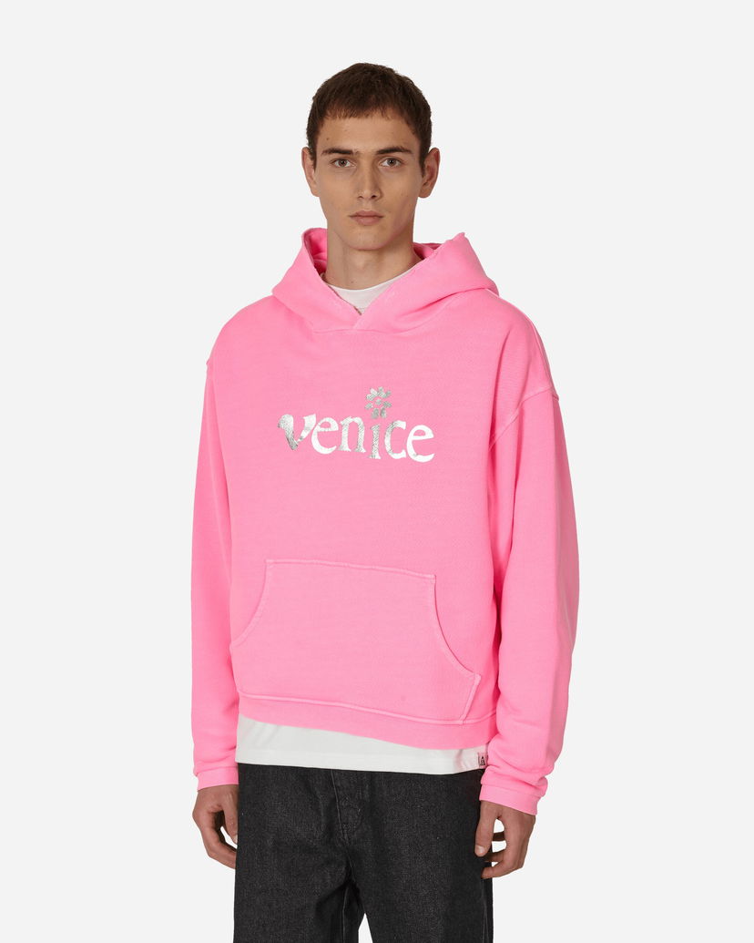 Sweatshirt ERL Printed Venice Hooded Sweatshirt Lyserød | ERL07T031 1