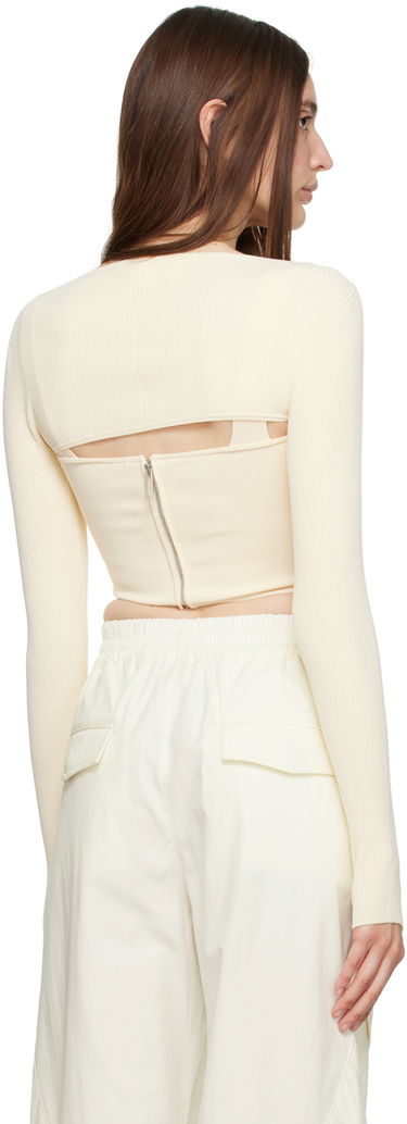 Tanktop Dion Lee Pointelle Knit Long Sleeve Top Hvid | A7460P23, 2