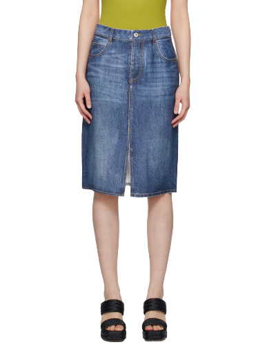 Nederdel Bottega Veneta Printed Midi Skirt Blå | 9 737211 V30K0