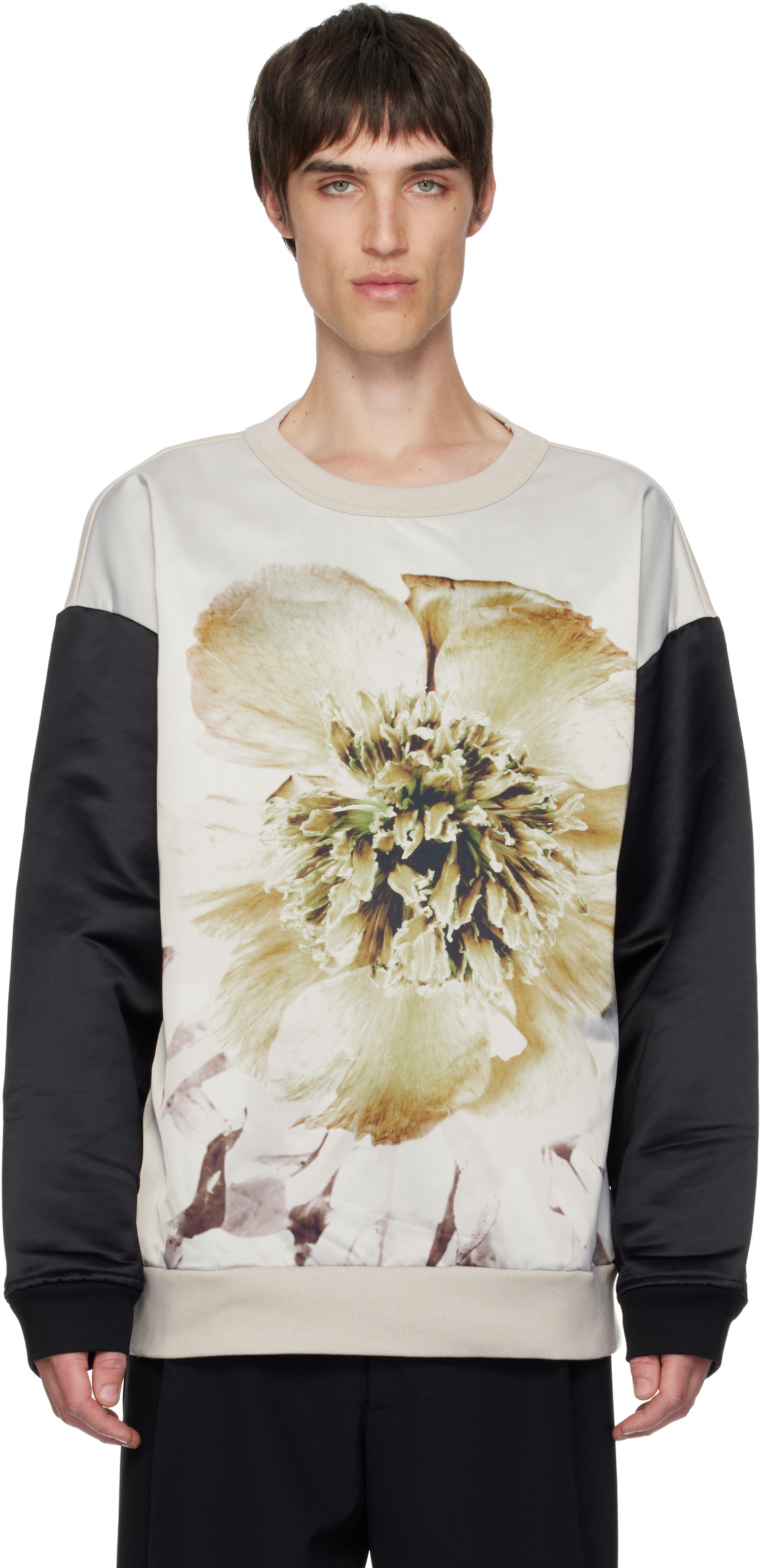 Sweatshirt Dries Van Noten Dries Van Noten Paneled Floral Print Sweatshirt Flerfarvet | 252-021163-2611, 0