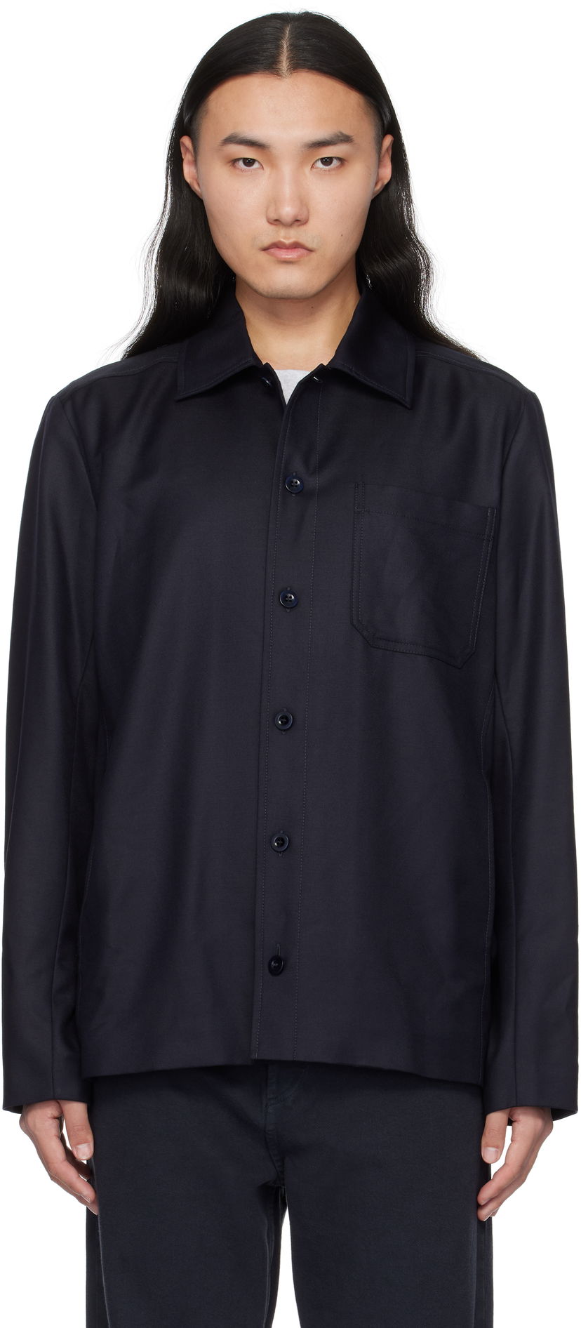 Skjorte A.P.C. Button-Up Regular-Fit Overshirt Blå | LYAAV-H02991