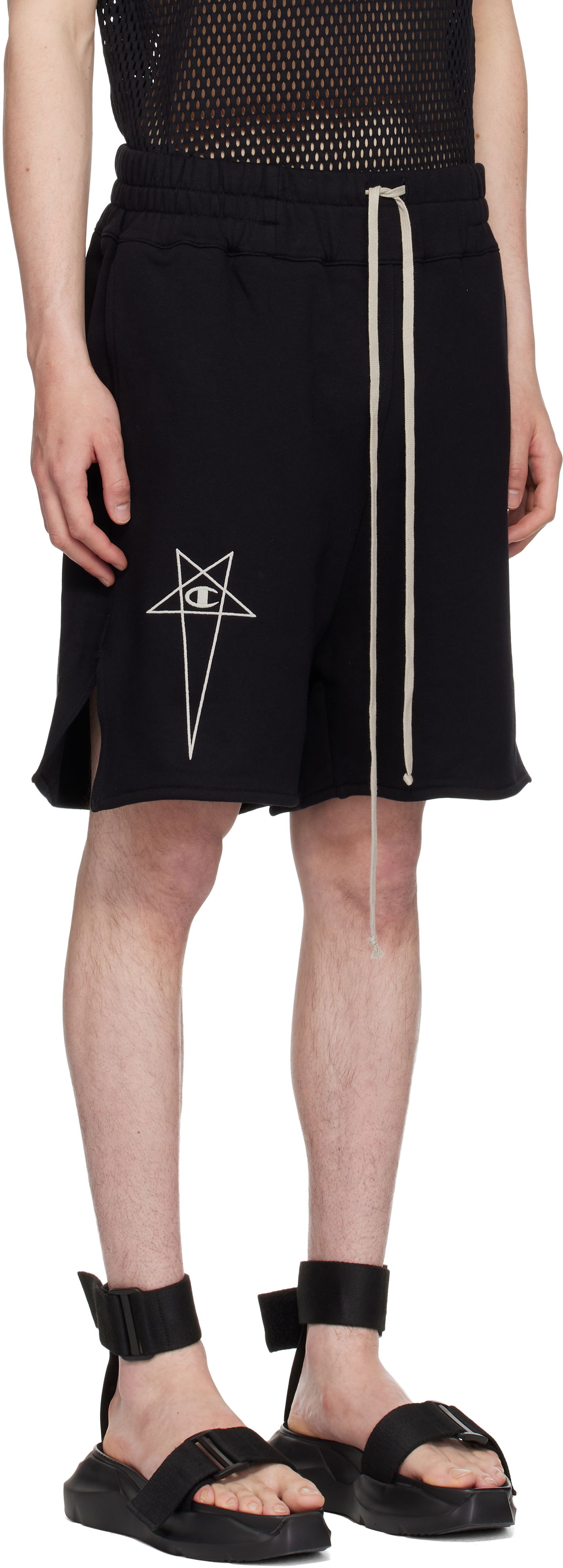 Shorts Rick Owens Rick Owens Champion Edition French Terry Shorts Sort | CM01E1683 CHFE FELPA, 1