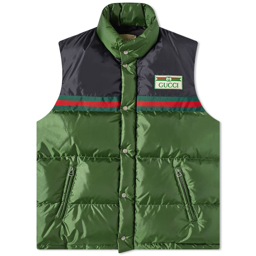 Vest Gucci Gucci GRG Logo Down Vest Grøn | 698713-Z8A1T-3755