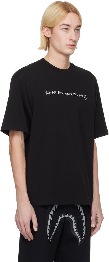 T-shirt BAPE Hand Drawn Logo Relaxed Fit T-Shirt Sort | 001TEK801334M, 1