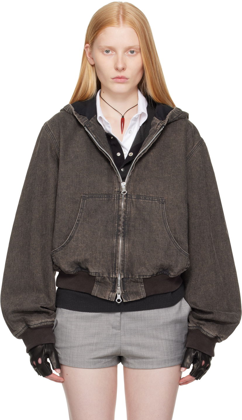Bomberjakke OUR LEGACY Our Legacy Bank Denim Hooded Jacket Grå | M2251BBC
