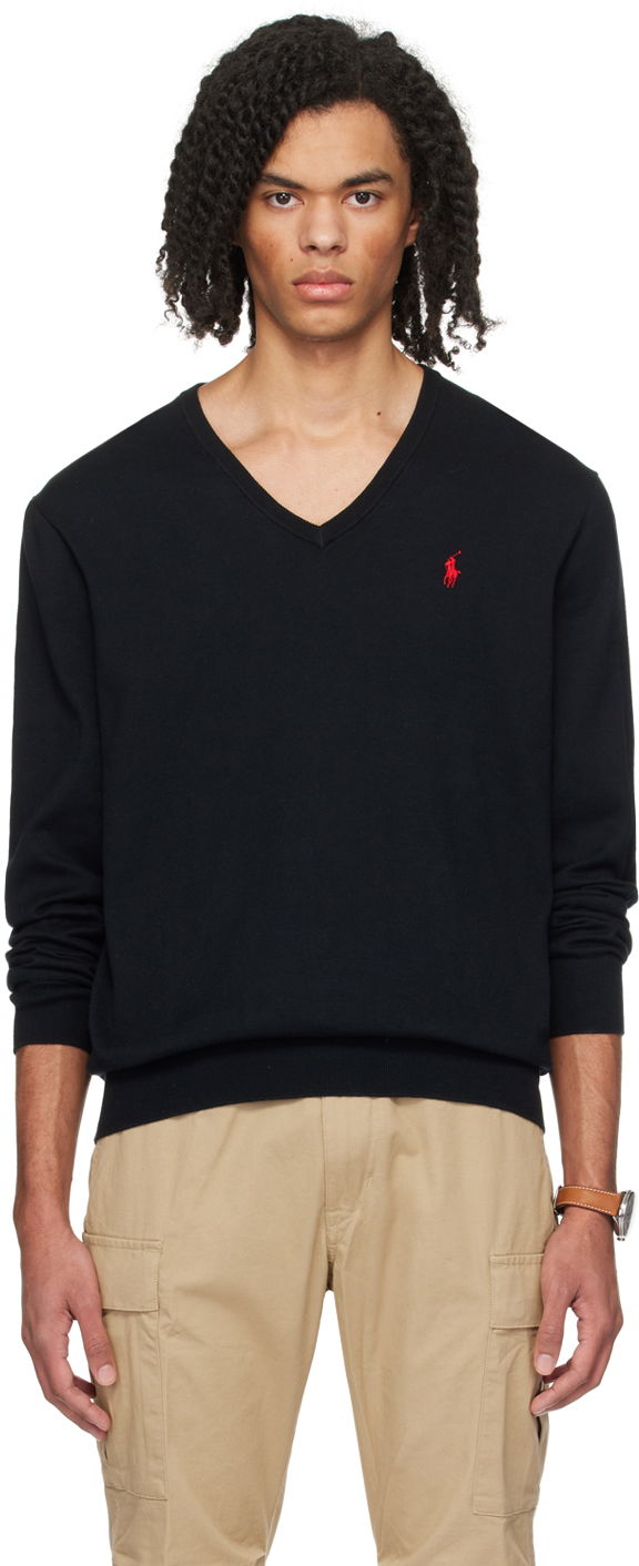 Sweater Polo by Ralph Lauren V-Neck Sweater Sort | 710890561003, 0