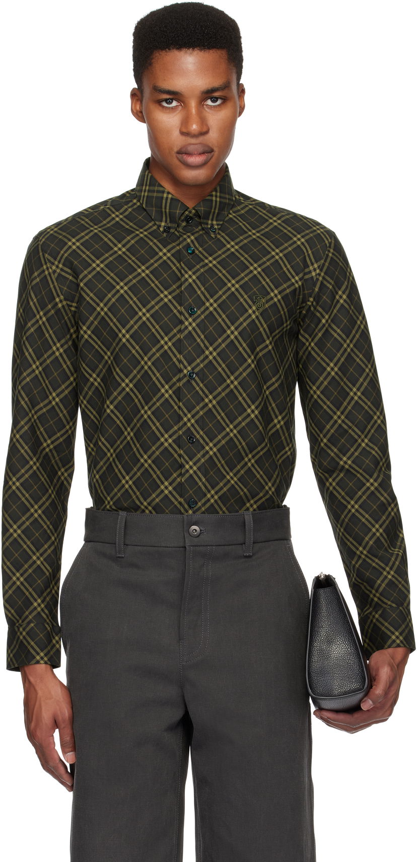 Skjorte Burberry Check Cotton Shirt Grøn | 8098841