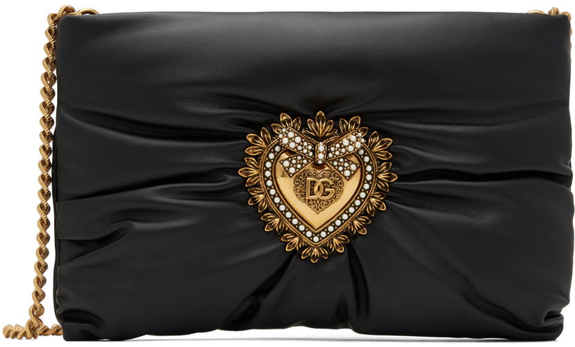 Håndtaske Dolce & Gabbana Black Small Devotion Bag Sort | BB7378 AK274