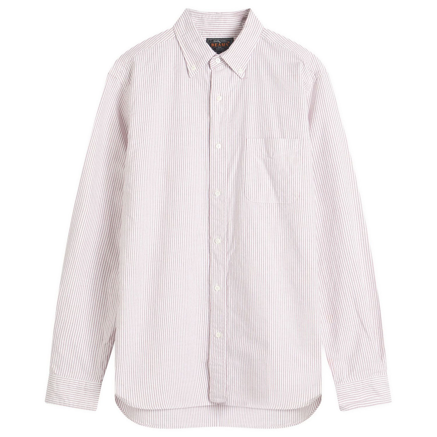 Skjorte BEAMS Beams Plus Button Down Candy Stripe Shirt, Size Small Lilla | 3811-0012-139-39, 1