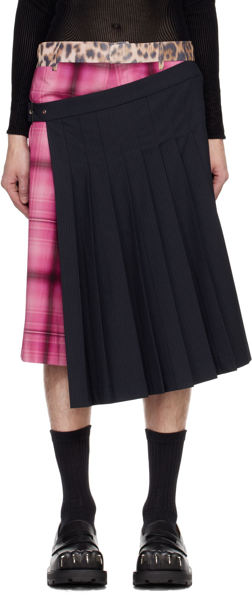 Nederdel Charles Jeffrey Loverboy Pleated Skort Mørkeblå | 42040102