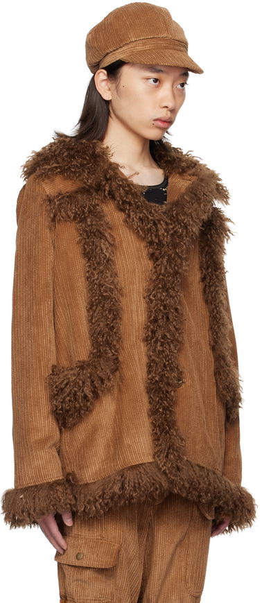 Jakke Anna Sui Anna Sui Faux-Fur Trimmed Corduroy Coat Brun | M624V30, 1