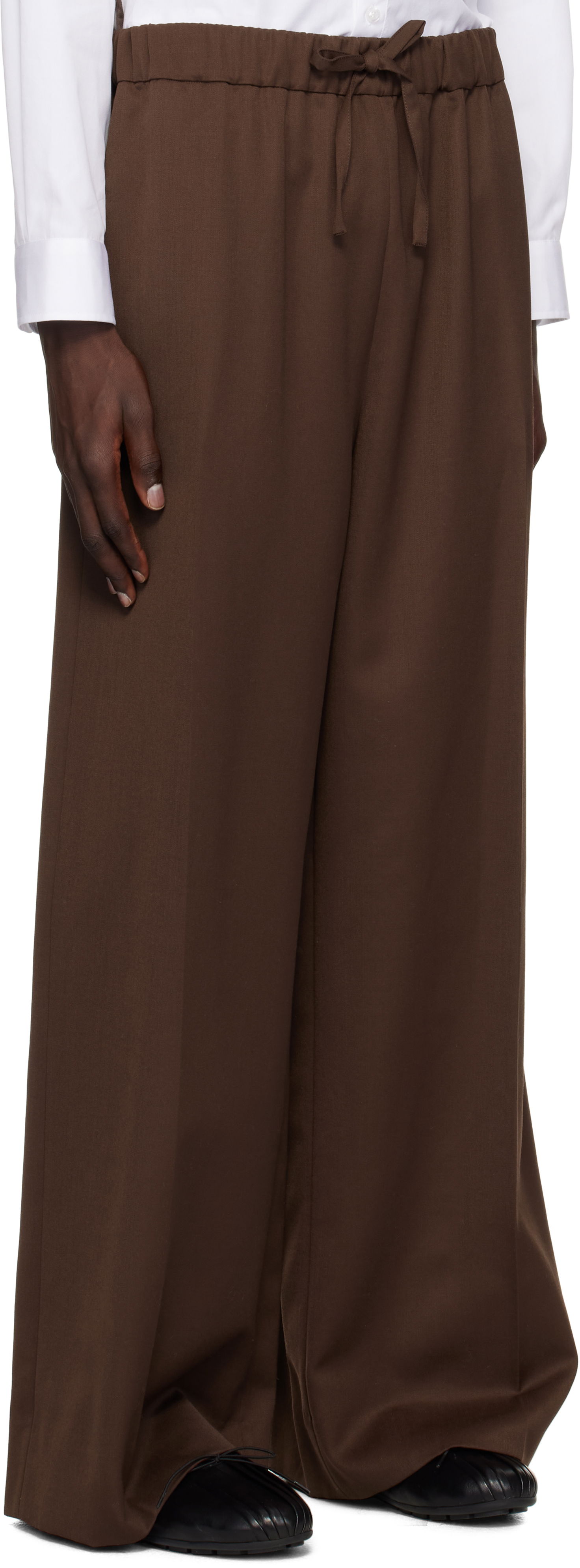 Bukser Simone Rocha Simone Rocha Wide Leg Drawstring Trousers Brun | 4143D 1217, 1