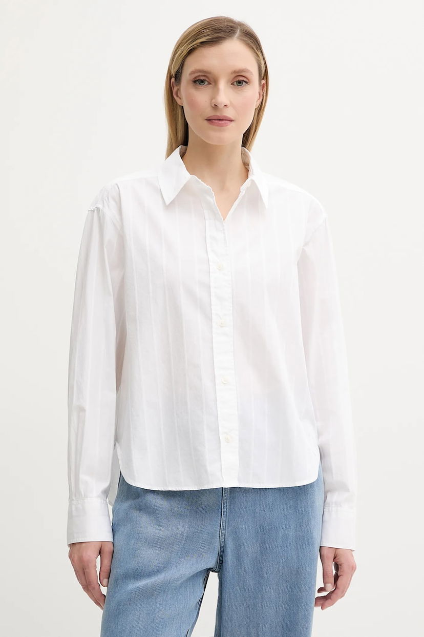 Skjorte Samsoe Samsoe Samsoe Samsoe SAATRANI Regular Fit Classic Collar Shirt Hvid | F25200082