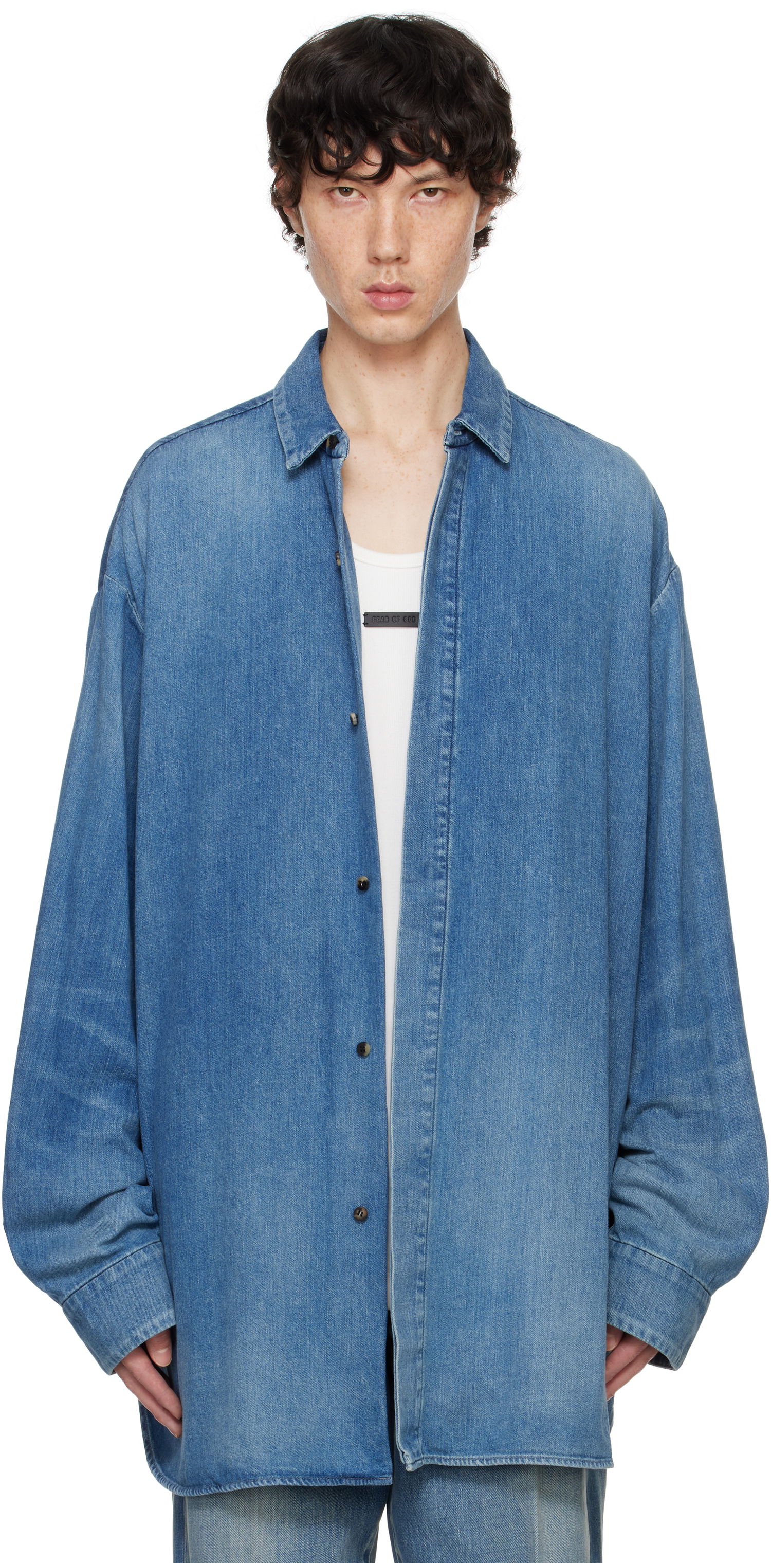 Skjorte Fear of God Vented Denim Shirt Blå | FG24FW50-1018DNM, 0
