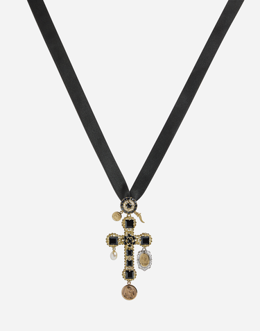 Halskæde Dolce & Gabbana Dolce & Gabbana Sapphire Cross Charm Necklace Metalisk | WADC1GW0001ZOO00, 1