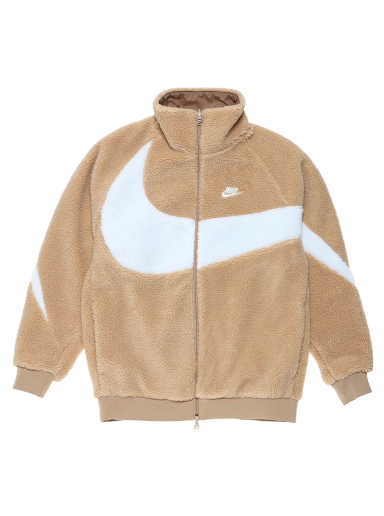 Jakke Nike Big Swoosh Reversible Boa Jacket Hemp White Beige | BQ6546-200