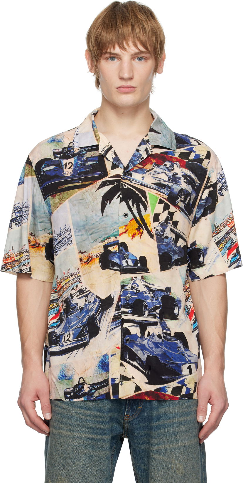 Skjorte BOSS Printed Viscose Short Sleeve Shirt Blå | 50534276