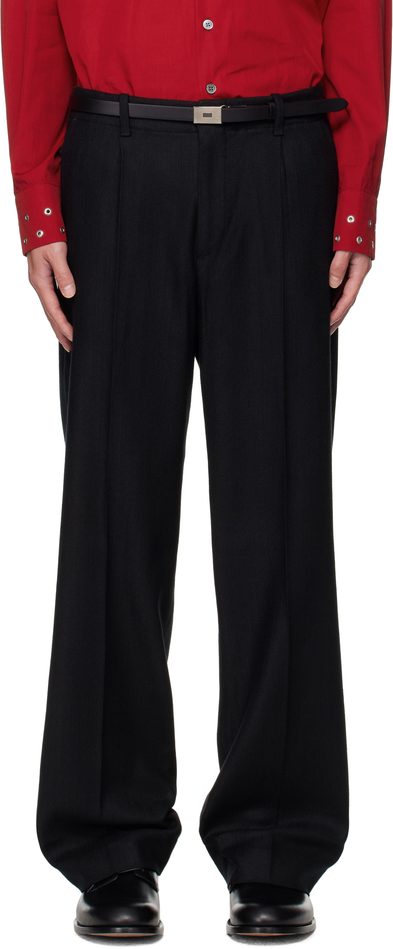 Bukser OUR LEGACY OUR LEGACY Borrowed Pinstripe Trousers Sort | M4254BC, 0