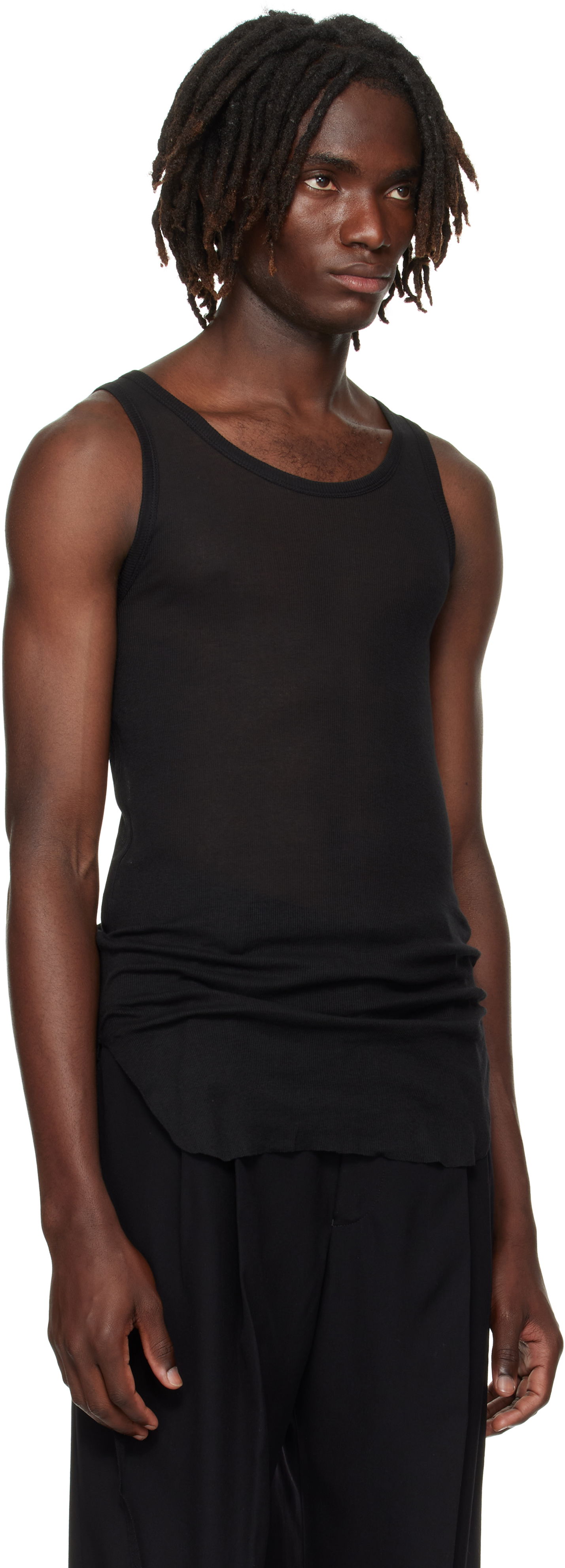 Tanktop Ann Demeulemeester Ann Demeulemeester Boris Ruched Tank Top Sort | B0011785-FA434-099, 1