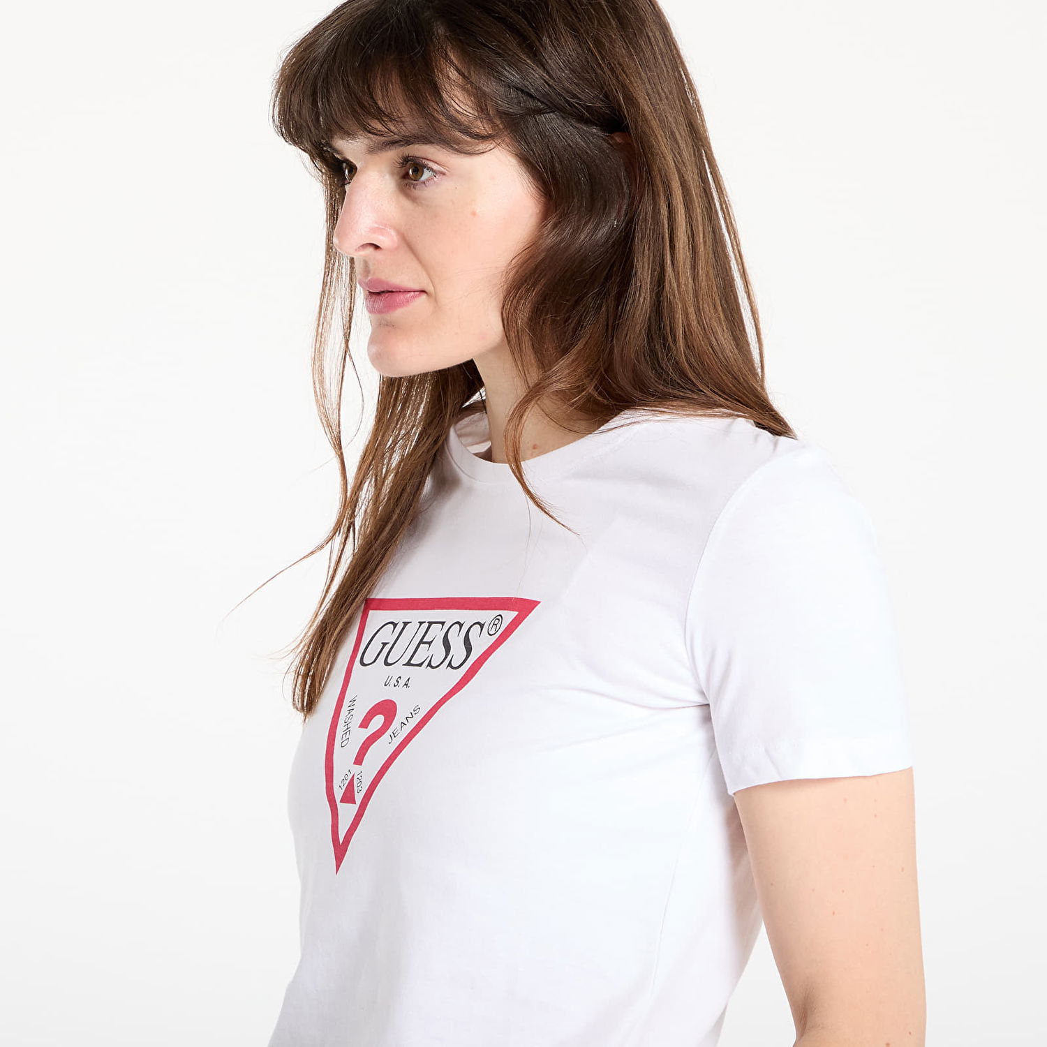 T-shirt GUESS Logo Tee Hvid | W1YI1B.I3Z14, 1