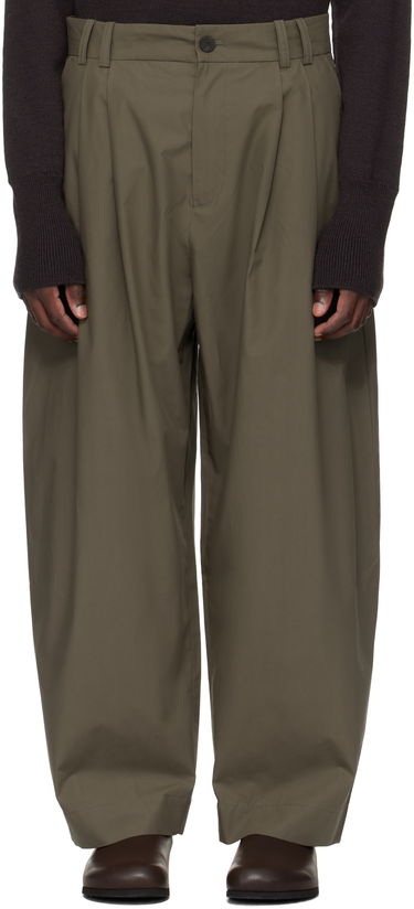 Bukser Studio Nicholson Studio Nicholson Yale Pleated Trousers Grøn | YALE SNM - 788, 0