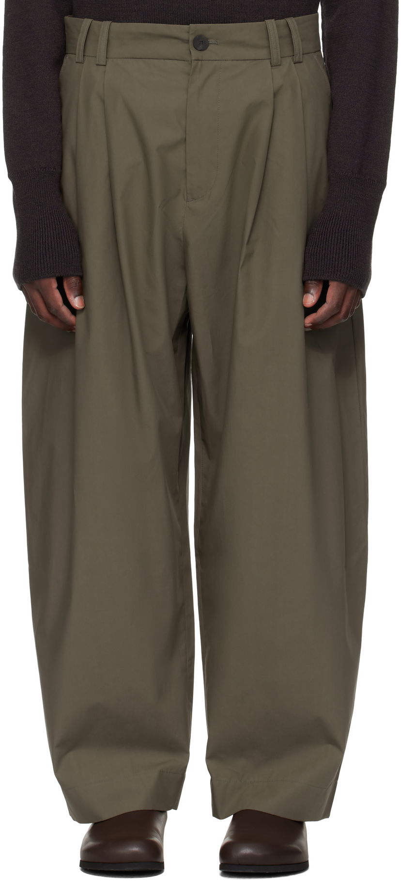 Bukser Studio Nicholson Studio Nicholson Yale Pleated Trousers Grøn | YALE SNM - 788