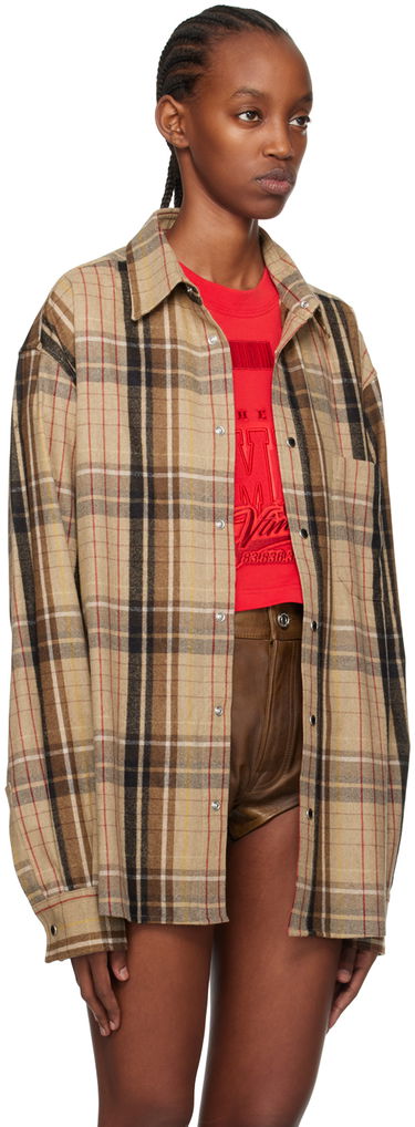 Skjorte VETEMENTS VTMNTS Check Flannel Shirt Beige | VL20SH240C, 3