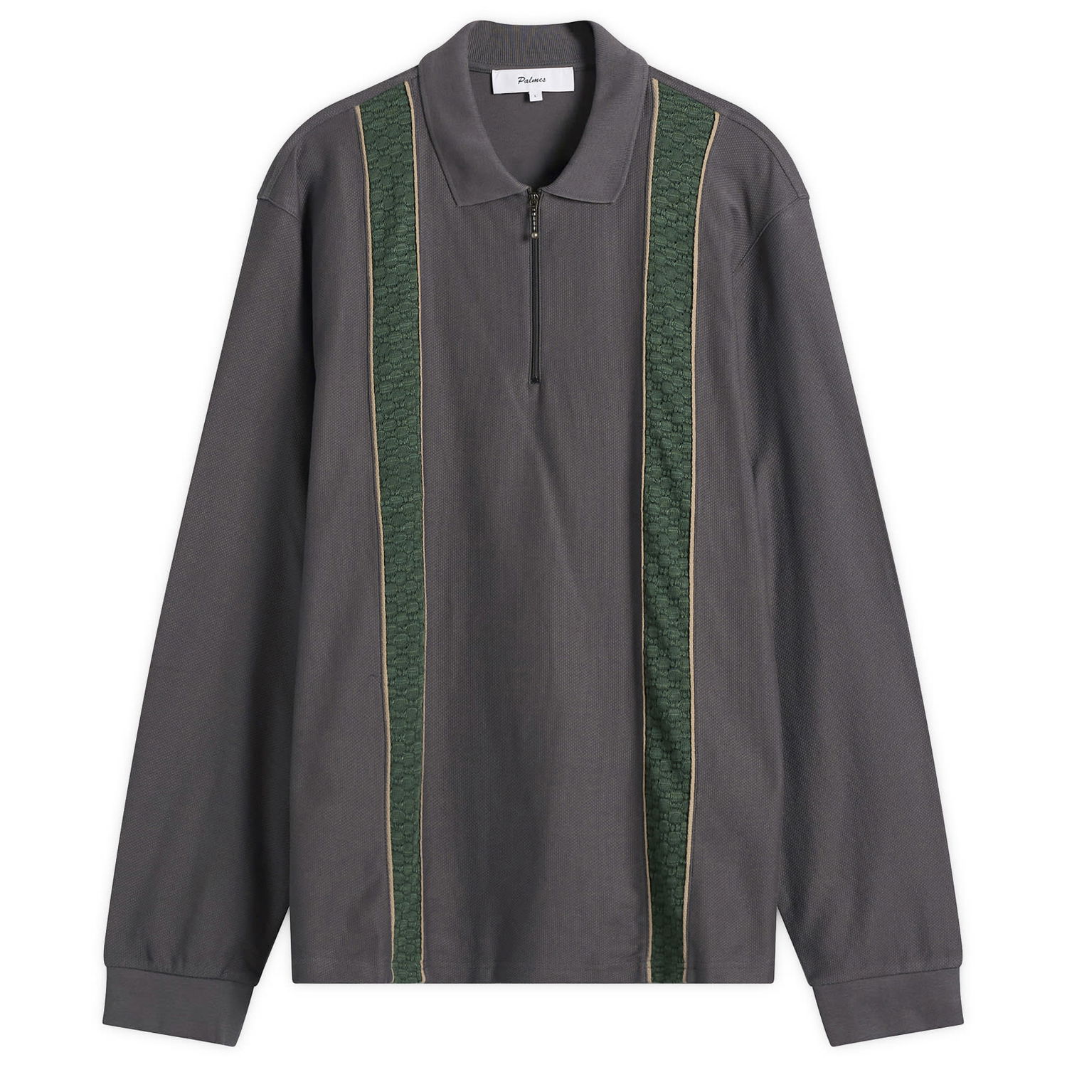 Polo skjorte Palmes Palmes Lace Long Sleeve Zip Polo Grå | P15-0033-888, 1
