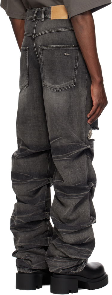 Jeans We11done We11done Distressed Wrinkled Straight Leg Jeans Grå | WD-DP0-25-319-M-BK, 2