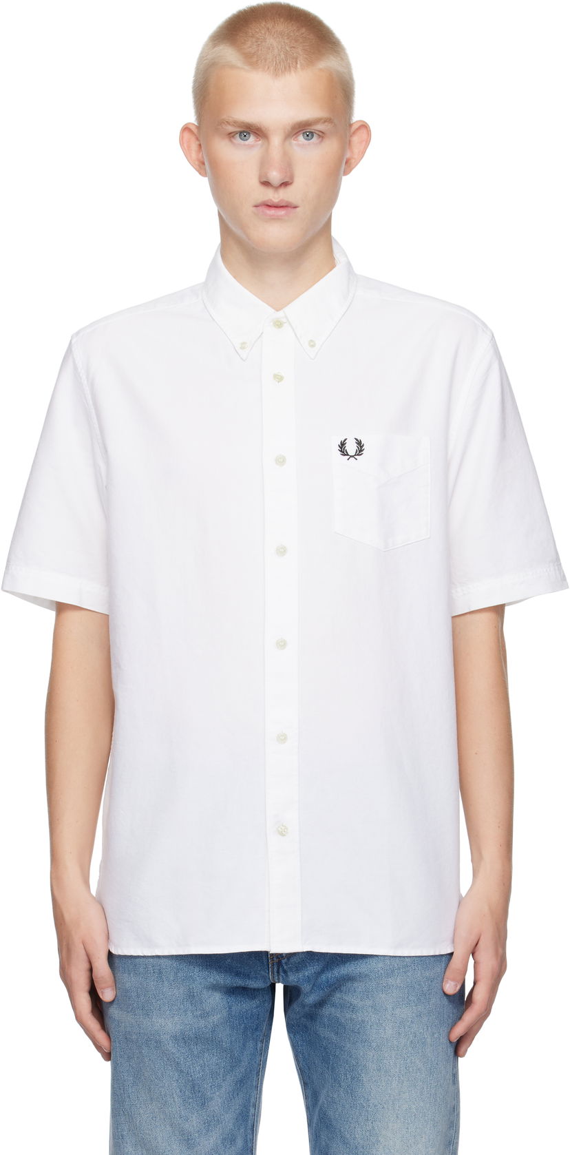 Skjorte Fred Perry Oxford Shirt Hvid | M8730