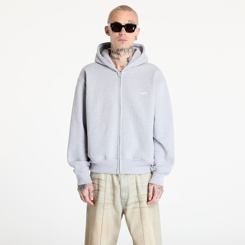 Sweatshirt Rhude Rhude Classique Full-Zip Hoodie Grå | RHSS25HO012293048