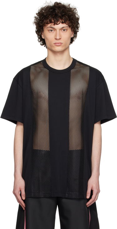 T-shirt Comme des Garçons Homme Plus Polyester Piqué and Mesh T-Shirt Sort | PO-T016-051, 0