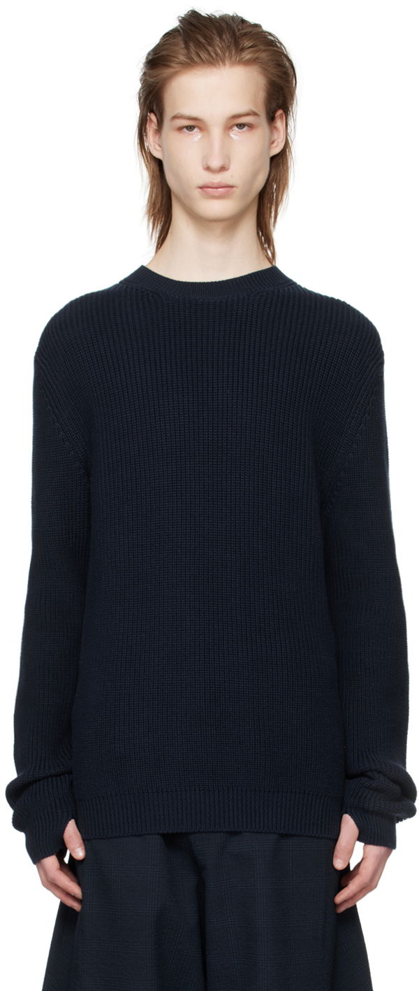 Sweater sage NATION SAGE NATION Summer Dieter Sweater Mørkeblå | S076