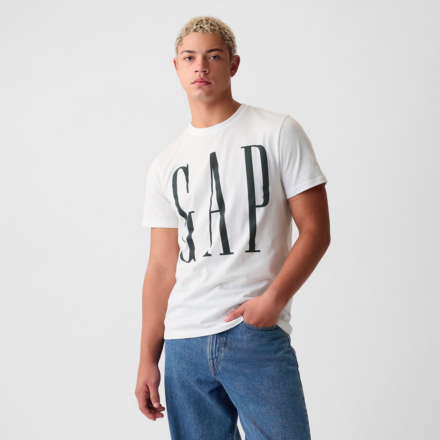 T-shirt GAP Logo Tee White V2 Global Hvid | 866774-01, 0