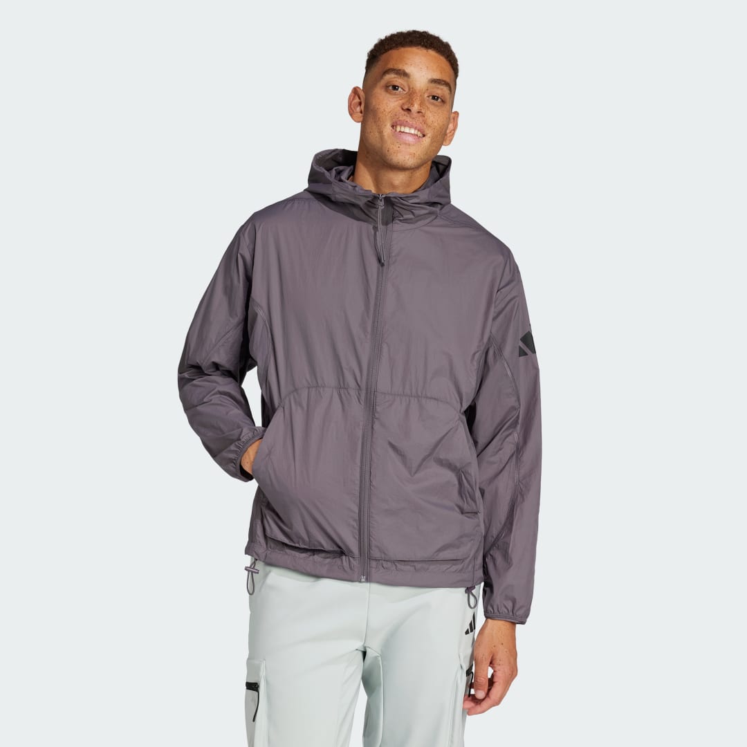 Vindjakke adidas Performance City Escape Hooded Windbreaker Lilla | JF3292, 0