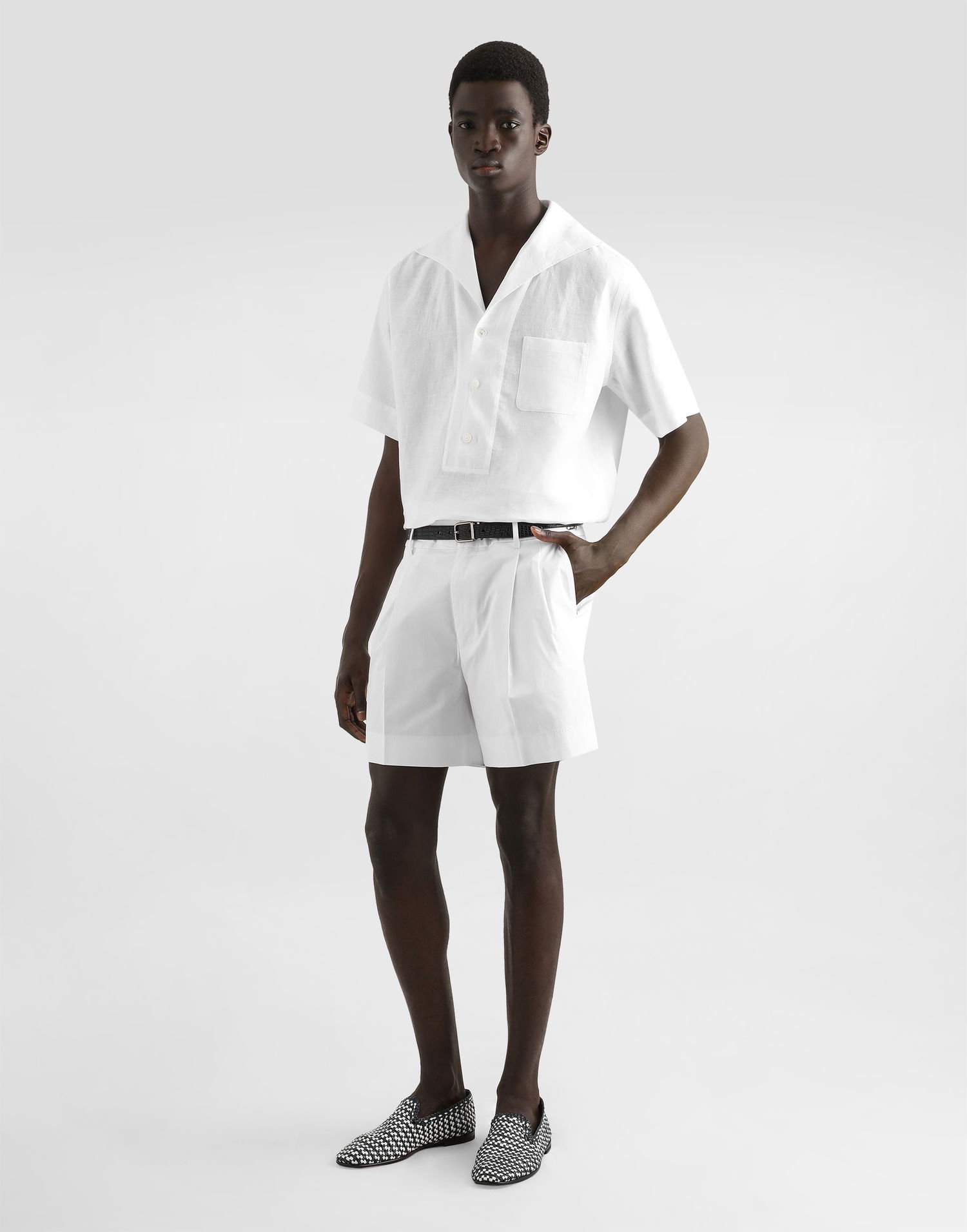 Shorts Dolce & Gabbana Dolce & Gabbana Gabardine Shorts With Double Darts Hvid | GP10WTFUFNVW0800, 1