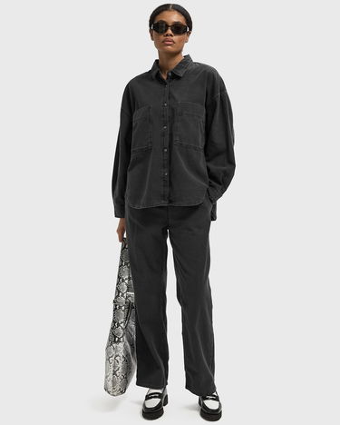 Skjorte American Vintage JAZY Long Sleeve Denim Shirt with Chest Pockets Sort | JAZ06CH25-BLACK, 2